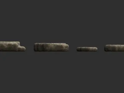 Cave Platform 2 - Light Low-poly 3D model