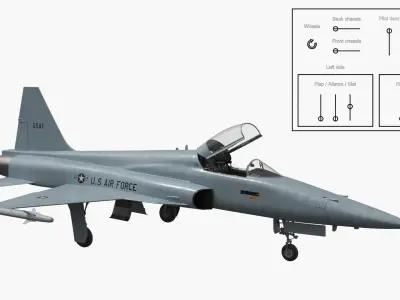  USAF Military Interceptor Aircraft Rigged 