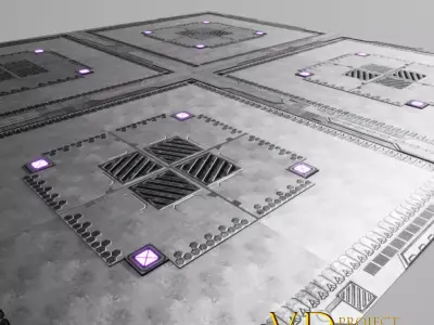 Sci fi floor Low-poly 3D model