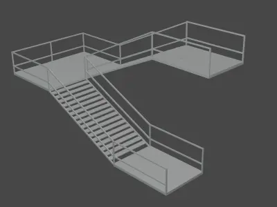 Old stairs  Free 3D model