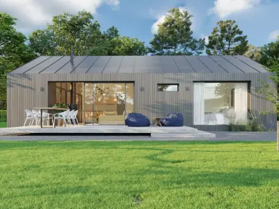 Modern Barn House 3D Exterior Rendering 3D model
