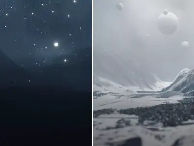 Snow Storm animation blender eevee 3D model