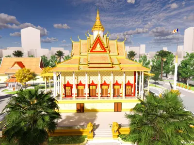 khmer pagoda 3D model
