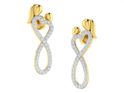 Pendant Earring Set 3dm STL OBJ FBX Render Details 3D print model 2