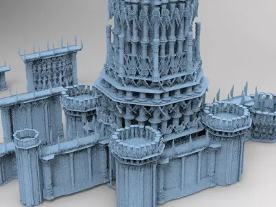 Grand Celtic Bridge Towers Kit bash 3D model