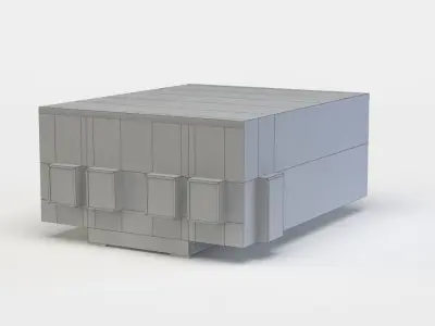 Room house with windows Low-poly 3D model