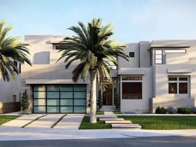 3D Exterior Scene 3D model design garden and landscape 3D model