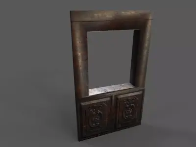 Old Wood Windows Low-poly 3D model