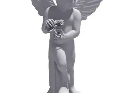 White Angel Statue Digital 3D model