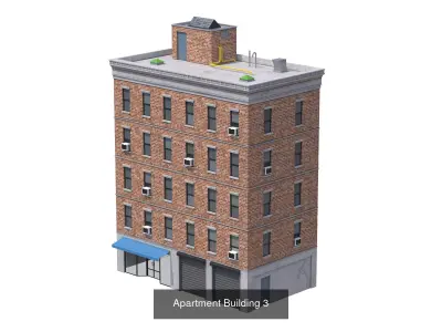 Apartment Buildings 3D Model Pack