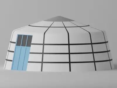 Cartoon Mongolian Yurt 2 3D model