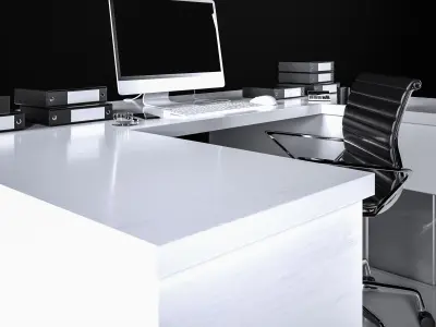 Office Desk - Interior Office Furniture 09 3D model