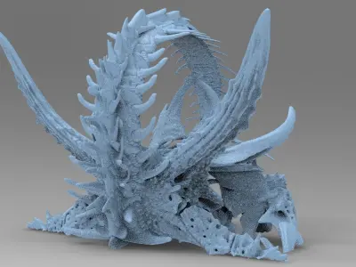 Alien Dragon God Bone Structure 5 3D model