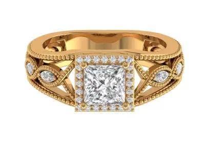 Princess Engagement Ring 3D print model buy