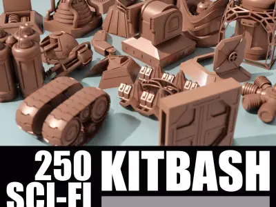 KitBash Hard Surface Sci-fi  Greeble tech 3D models Vol 1 2022 3D model