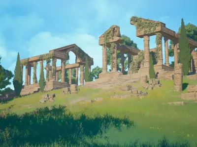 Stylized Ruins Low-poly 3D model
