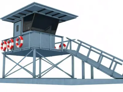 Lifeguard Station blue 3D model