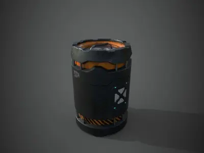 Barrel Sci-Fi  Low-poly 3D model