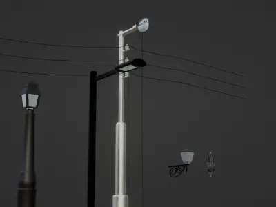streets light Low-poly 3D model