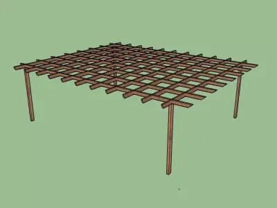wooden pergole model 3D model