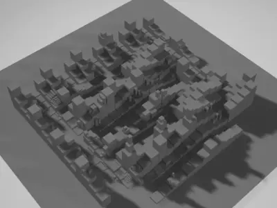 The Cube Virtual Art Gallery Empty Expo Low-poly 3D model