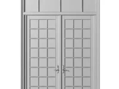 French Interior Doors Partition in classic style 3D model