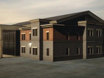 Game Art Police Station Low-poly 3D model