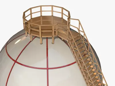 Industrial Storage Spherical Tanks 3D model