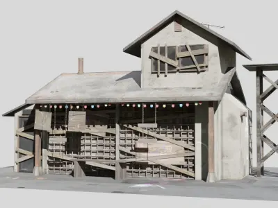 Abandoned Shop - realistic low poly Low-poly 3D model