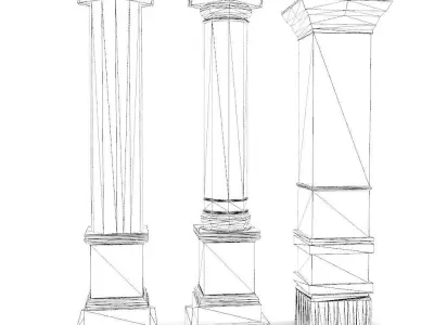 Columns Low-poly 3D model