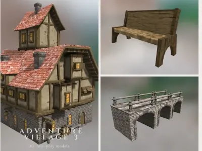 Adventure Village 3 Low-poly 3D model