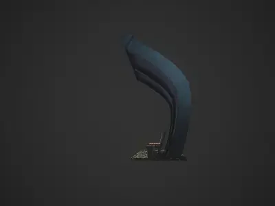  Low-Poly Bus Stop Bench Low-poly 3D model