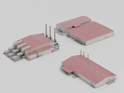 Factory Pack Exterior 1 Low-poly 3D model