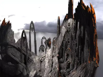 Gorgoroth Temple Fortress Ruins bridge 2  3D model