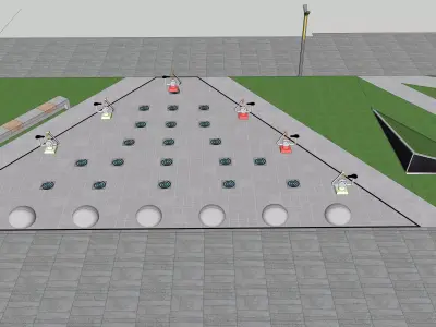 Outdoor Urban Park Landscape with Interactive  3D Sketchup Model 3D model