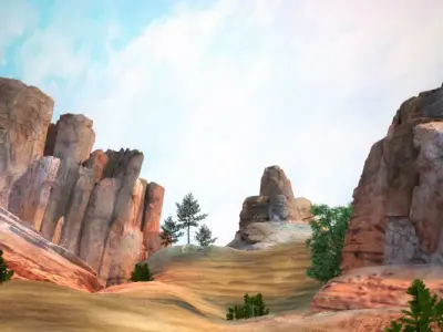 Sand Grass Dune desert landscape sahara area terrain mountain 3D model