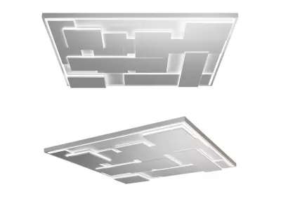 Modern GKL ceiling with lighting 3D model
