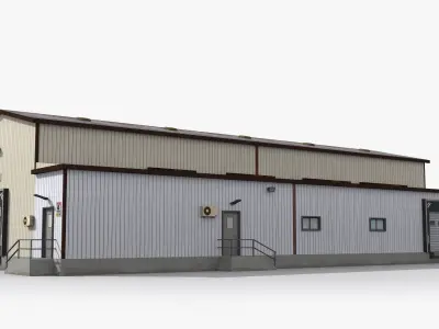 Factory x2 Low-poly 3D model