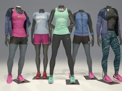  Female mannequin Nike FULL PACK 3D model 