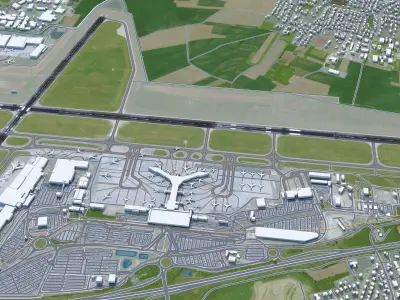 Euro Airport Basel 7km Low-poly 3D model