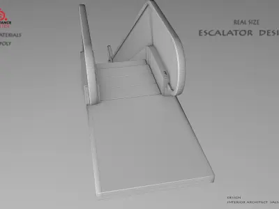 ELEVATOR 3D MODEL LOW POLY escalator design Low-poly 3D model