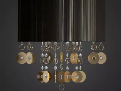 ESMERALDA gold pendant light 3D model