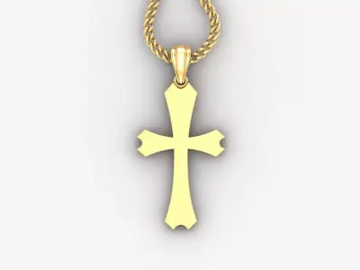 Light Gold 18K Cross Pendant 1CP037 3D print model
