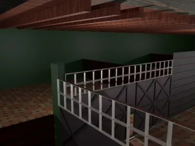 Horse Stable Low-poly 3D model