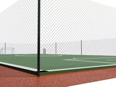 Outdoor Basketball Court 3D Model - PBR Low Poly Low-poly 3D model