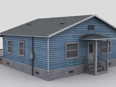 small wooden house Low-poly 3D model