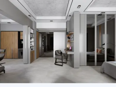 Hotel Suite Room and Lounge 3D model