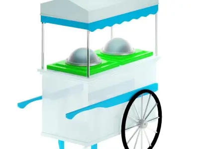 Ice cream cart Low-poly 3D model