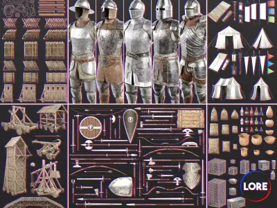 Medieval Collection War 3D Model Pack