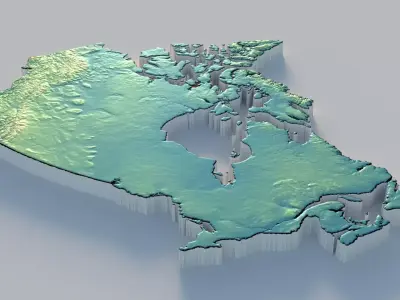 Canada Country Terrain 3D model